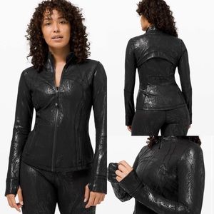 lululemon athletica Black Shiny Fitted Bomber Jacket